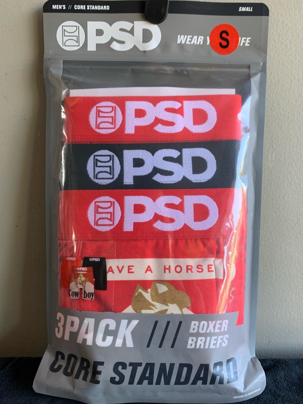 PSD Men's 3-Pack Boxer Briefs Save A Horse Ride a Cowboy